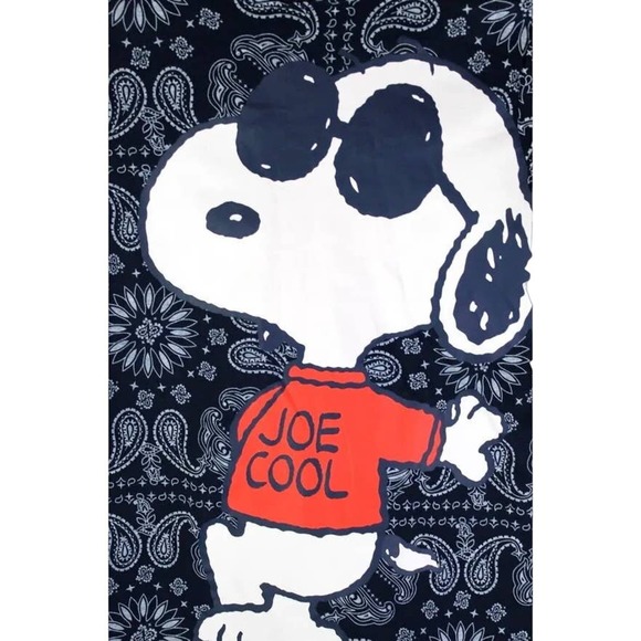 Peanuts Boys Navy Blue Bandana Style Snoopy Joe Cool T-Shirt, SZ 14/16 K44 * - Picture 1 of 4